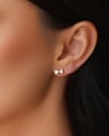 Conjunto Laço Corações Cristal Banhado a Ouro 18K
