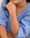 Pulseira Infantil Flores Banhado a Ouro 18K