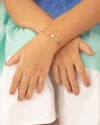 Pulseira Infantil Corações Lisos Banhado a Ouro 18K