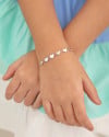 Pulseira Infantil Corações Lisos Ródio Branco
