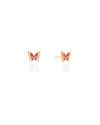 Brinco Infantil Borboleta Cravejada Colorida Banhado a Ouro 18K