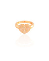 Anel Coração Cravejado Cristal Tamanho 19 Banhado a Ouro 18K
