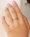 Anel Coração Liso Cristal Tamanho 19 Banhado a Ouro 18K