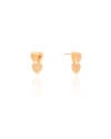 Brinco Coração Duplo Liso Cravejado Cristal 1.5 cm Banhado a Ouro 18K