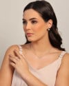 Brinco Coração Duplo Liso Cravejado Cristal 1.5 cm Ródio Branco