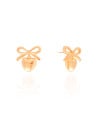 Brinco Laço Coração Liso 2.0 cm Banhado a Ouro 18K
