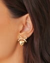 Brinco Laço Coração Liso 2.0 cm Banhado a Ouro 18K