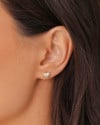 Brinco Coração Cravejado Cristal 6 mm Banhado a Ouro 18K