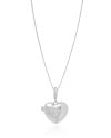Relicário Coração Cravejado Cristal Ródio Branco - 45 cm