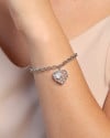 Pulseira Elos Coração Tela Cristal Ródio Branco