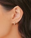 Brinco Argola Click Coração Cravejado Cristal 1.1 cm Banhado a Ouro 18K