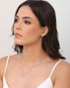Conjunto Coração Bolinhas Cravejado Cristal Ródio Branco