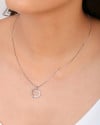 Conjunto Coração Bolinhas Cravejado Cristal Ródio Branco