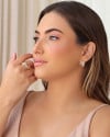 Anel Entrelaçado Detalhes Cravejado Cristal Tamanho 21 Banhado a Ouro 18K