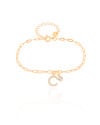 Pulseira Elos Letra C Cravejado Cristal Banhado a Ouro 18K