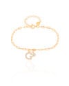 Pulseira Elos Letra G Cravejado Cristal Banhado a Ouro 18K