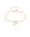 Pulseira Elos Letra P Cravejado Cristal Banhado a Ouro 18K