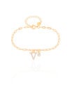 Pulseira Elos Letra V Cravejado Cristal Banhado a Ouro 18K