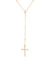 Gargantilha Gravata Bolinhas Cruz Cravejado Cristal Banhado a Ouro 18K - 45 cm