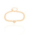 Pulseira Grumet Coração Cravejado Cristal Banhado a Ouro 18K