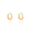 Brinco Argola Click Oval Liso 1.8 cm Banhado a Ouro 18K