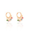 Brinco Argola Click Pontos de Luz Coloridos 2.5 cm Banhado a Ouro 18K