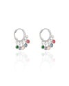Brinco Argola Click Pontos de Luz Coloridos 2.5 cm Ródio Branco