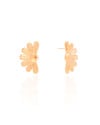Brinco Meia Flor Lisa 2.5 cm Banhado a Ouro 18K