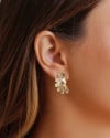 Brinco Meia Flor Lisa 2.5 cm Banhado a Ouro 18K