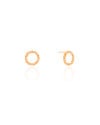 Brinco Argola Frontal Torcida Detalhes 1.2 cm Banhado a Ouro 18K
