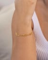 Pulseira Tripla Elos Bolinhas Geométricas Banhado a Ouro 18K