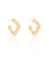 Brinco Argola Orgânica Lisa ABS 2.2 cm Banhado a Ouro 18K