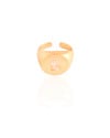Anel Ajustável Dedinho Baguete Cristal Banhado a Ouro 18K