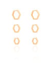 Trio de Argolas Geométricas Banhado a Ouro 18K