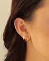 Trio de Argolas Geométricas Banhado a Ouro 18K