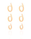 Trio de Argolas Gotas Lisas Banhado a Ouro 18K