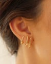 Trio de Argolas Gotas Lisas Banhado a Ouro 18K