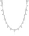 Gargantilha Plaquinhas Pontos de Luz Cristal Ródio Branco - 45 cm
