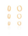Trio de Argolas Lisas Banhado a Ouro 18K