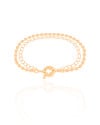 Pulseira Dupla Plaquinhas Elos Banhado a Ouro 18K