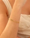Pulseira Dupla Plaquinhas Elos Banhado a Ouro 18K