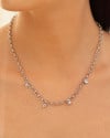 Gargantilha Elos Portugueses Pontos de Luz Cristal Ródio Branco - 45 cm
