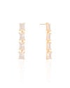 Brinco Baguetes Cristal 4.0 cm Banhado a Ouro 18K