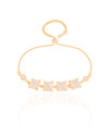Pulseira Fecho Gravata Quadrados Cristal Banhado a Ouro 18K