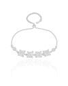 Pulseira Fecho Gravata Quadrados Cristal Ródio Branco