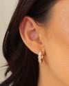 Brinco Argola Click Gotas Cristal 1.9 cm Banhado a Ouro 18K