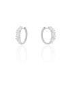 Brinco Argola Click Gotas Cristal 1.9 cm Ródio Branco