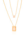 Gargantilha Dupla Gotas Cristal Banhado a Ouro 18K