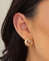 Brinco Redondo Ponto de Luz Cristal 1.7 cm Banhado a Ouro 18K