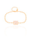 Pulseira Elos Retangulo Cristal Banhado a Ouro 18K